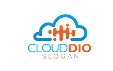 Illustration vector graphic of network data cloud logo design template