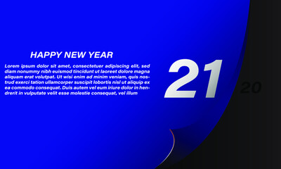 2021 Happy New Year Black and orange Promotion Poster or banner with open gift wrapping paper. Change or open the concept of new year 2021 With Elegant Colors