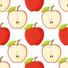 Red Apples Pattern Tile. Repeating Print. Perfect for Back to School or Apple Picking or Food Packaging. Red Apples Rand