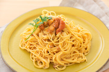 ウニのクリームパスタ