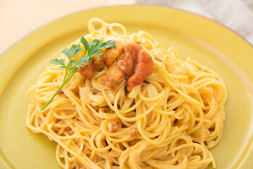 ウニのクリームパスタ