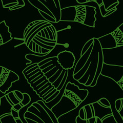 seamless pattern, autumn doodle elements, ornament for wallpaper and fabric, wrapping paper