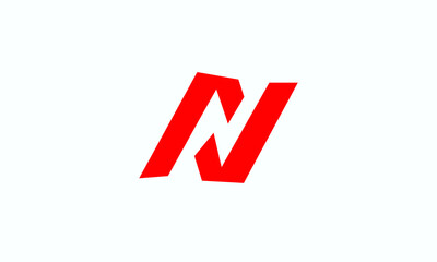 N logo with red and white background