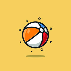 Beach ball balloons illustration cartoon vector icon.