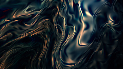 Liquid chrome surface. Fluid metal texture for design. Unreal organic shape. Dark matter. Digital background. 3d render abstraction - obrazy, fototapety, plakaty