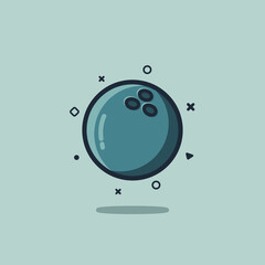 Bowling ball illustration cartoon vector icon.