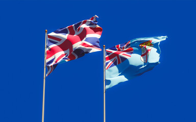 Flags of Fiji and UK British.