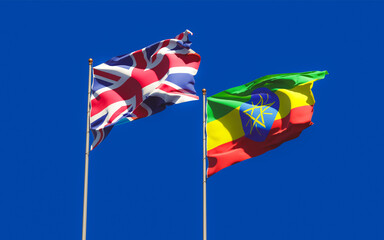 Obraz premium Flags of UK British and UK British.