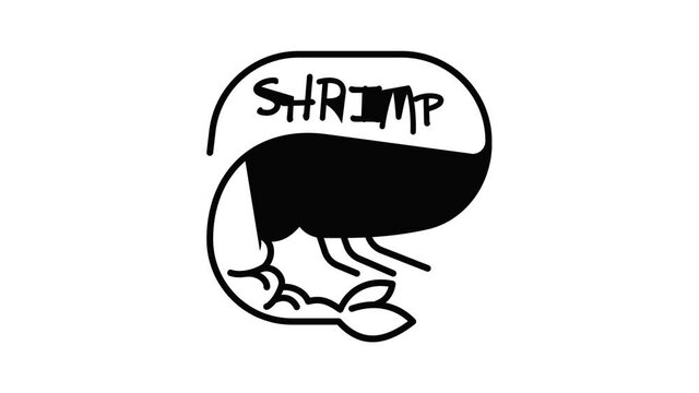 Old shrimp icon animation best on white background for any design
