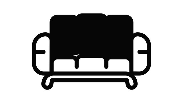 Leather sofa icon animation best on white background for any design
