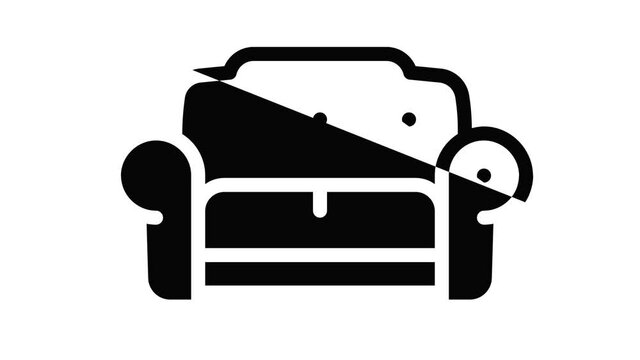 Luxury sofa icon animation best on white background for any design