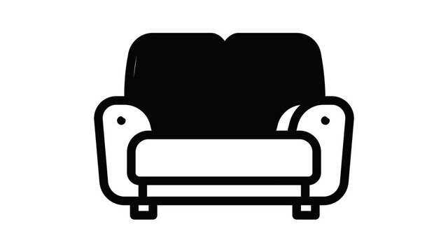 Furniture sofa icon animation best on white background for any design