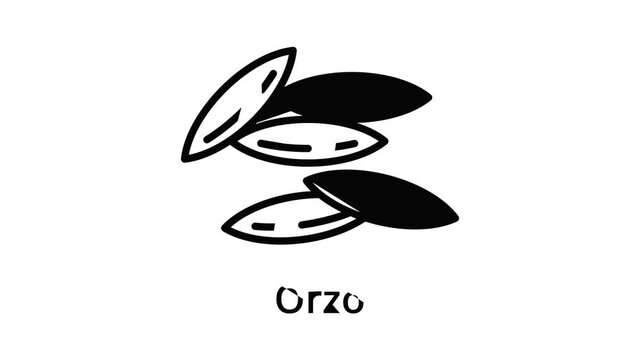Orzo icon animation best on white background for any design
