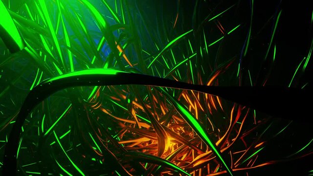Abstract animation of the underwater world. Loop, Bloom
