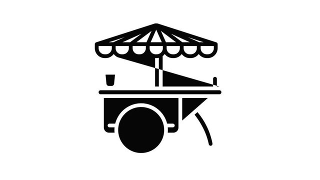 Umbrella cart icon animation best on white background for any design