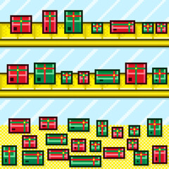 box transport system in the factory pixel art.