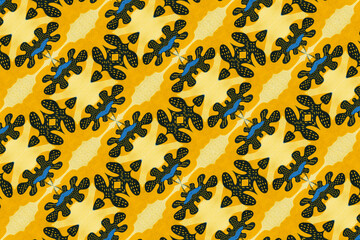 African fabric – Textured pattern – Yellow and blue colors