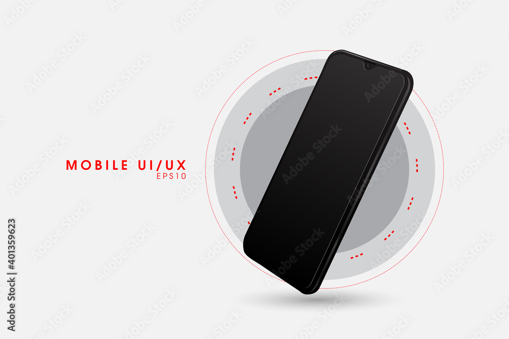 Poster smartphone frame less blank screen, rotated position. smartphone from different angles. mockup gener