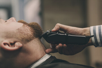 bearded man in barbershop
