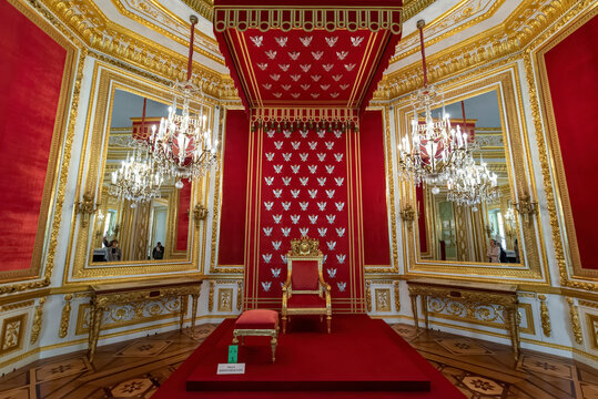 WARSAW, POLAND - August 28, 2019: Warsaw Palace. Interior of Royal Castle. The palace is a landmark monument and is a UNESCO World Heritage site in Poland.