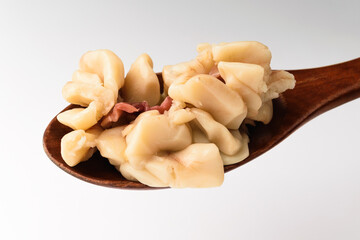 Fish eggshell on a white background