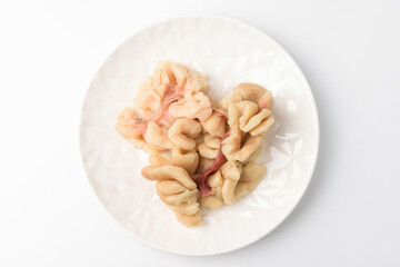 Fish eggshell on a white background