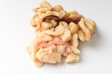 Fish eggshell on a white background