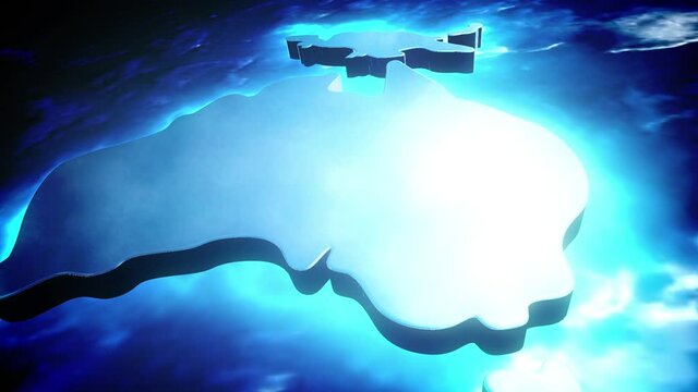 oceania Australia map alert graphic animation