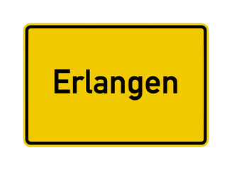Erlangen city limits road sign in Germany	