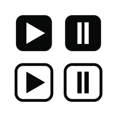 Play and pause button Vector icon. Video play button symbol vector illustration icon editable isolated on white background
