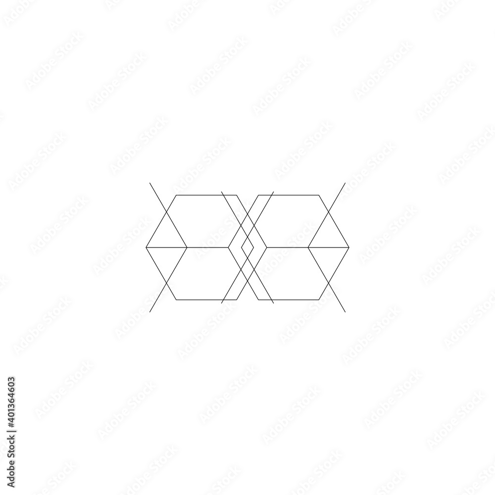 Poster Vector hexagons pattern. Internet connection network high digital technology. Geometric texture background. Abstract wallpaper