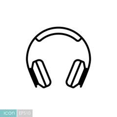 Over-ear headphones vector flat icon