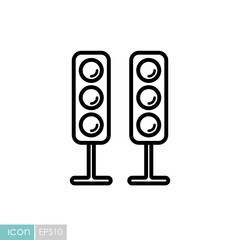 Sound system speakers vector icon