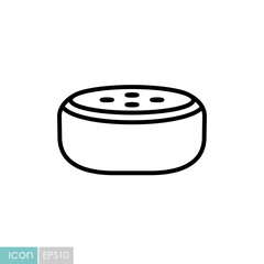 Small smart speaker with voice recognition icon