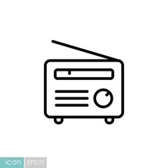 Retro radio vector flat icon