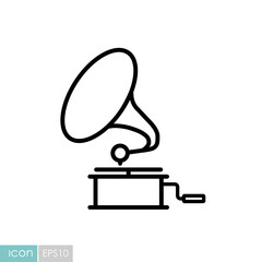 Gramophone vector icon. Music sign