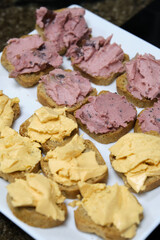 bread with pate of two types