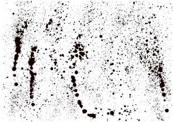 Distressed Effect. Old vintage scratches, stain, paint splats, spots, stripes