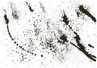 Distressed Effect. Old vintage scratches, stain, paint splats, spots, stripes