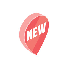 New pin map label. Vector 3d isometric, color web icons set, new flat style. Creative illustration, idea for infographics.