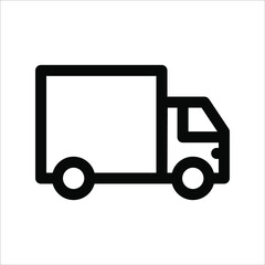 fast delivery truck icon, express delivery, quick move, line symbol on white background