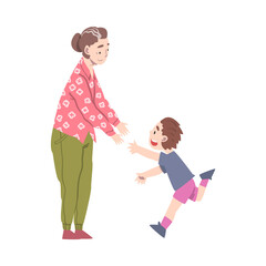 Grandma and Grandson Spending Pastime Time Together, Grandparent Entertaining Grandchild Cartoon Style Vector Illustration