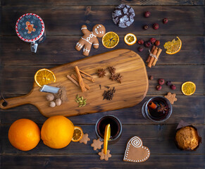 Christmas desserts and drinks around spices