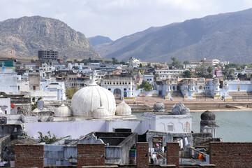 The holy city of Pushkar, Lake Pushkar, Pushkar Sarovar, Rajasthan, India