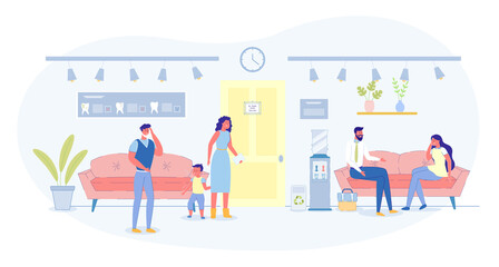 Queue to Dentist Hospital Office for Consultation