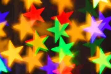 Obraz premium colorful stars illumination for holiday or abstract boke background