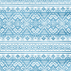 Geometric klim ikat pattern with grunge texture
