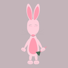 vector illustration with rabbit and carrot for Easter on a background
