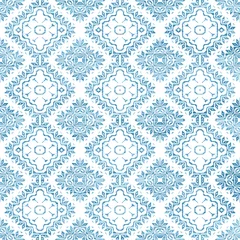 Rolgordijnen Geometric klim ikat pattern with grunge texture  © Graphics & textile