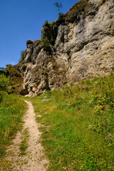 Landschaft und Felsenhänge im Kleinziegenfelder Tal, Fränkische Schweiz, Landkreis Lichtenfels,...